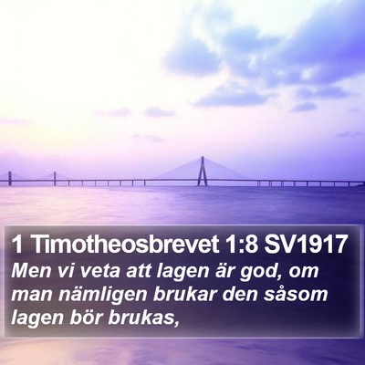 1 Timotheosbrevet 1:8 SV1917 Bible Verse Image