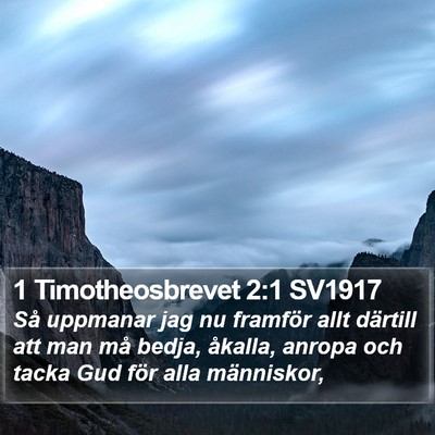 1 Timotheosbrevet 2:1 SV1917 Bible Verse Image