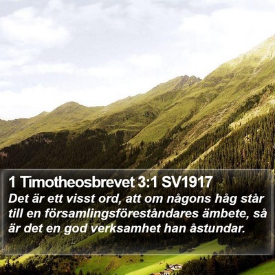 1 Timotheosbrevet 3:1 SV1917 Bible Verse Image