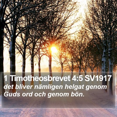 1 Timotheosbrevet 4:5 SV1917 Bible Verse Image