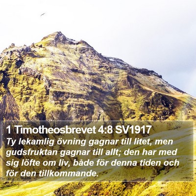 1 Timotheosbrevet 4:8 SV1917 Bible Verse Image
