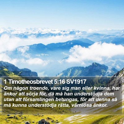 1 Timotheosbrevet 5:16 SV1917 Bible Verse Image