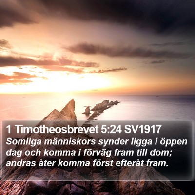 1 Timotheosbrevet 5:24 SV1917 Bible Verse Image