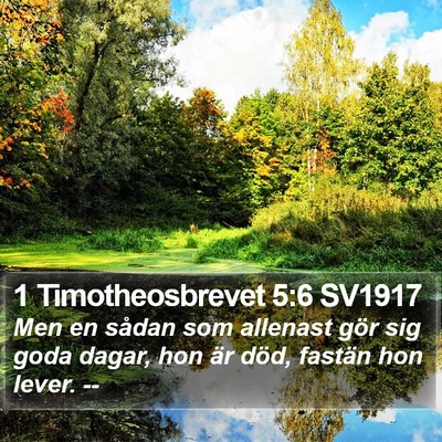 1 Timotheosbrevet 5:6 SV1917 Bible Verse Image
