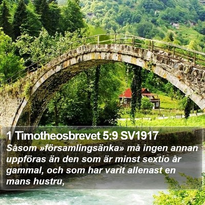1 Timotheosbrevet 5:9 SV1917 Bible Verse Image
