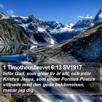1 Timotheosbrevet 6:13 SV1917 Bible Verse Image