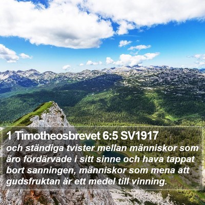 1 Timotheosbrevet 6:5 SV1917 Bible Verse Image