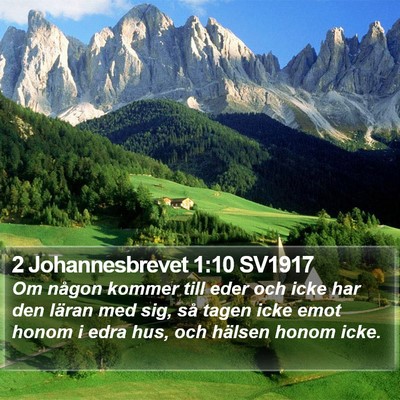 2 Johannesbrevet 1:10 SV1917 Bible Verse Image