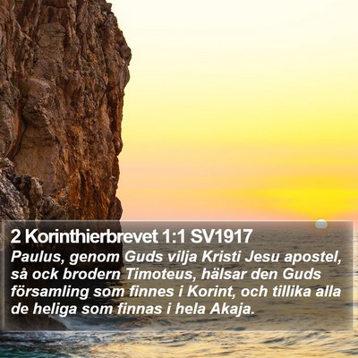 2 Korinthierbrevet 1:1 SV1917 Bible Verse Image
