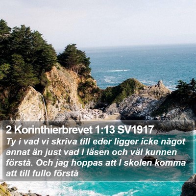 2 Korinthierbrevet 1:13 SV1917 Bible Verse Image