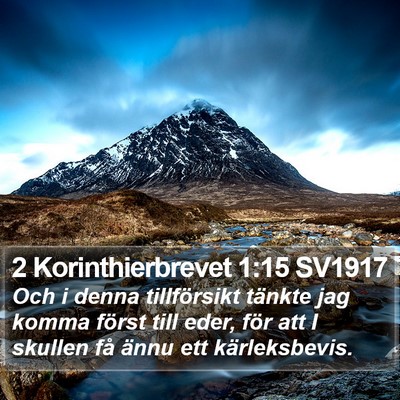 2 Korinthierbrevet 1:15 SV1917 Bible Verse Image