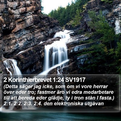 2 Korinthierbrevet 1:24 SV1917 Bible Verse Image