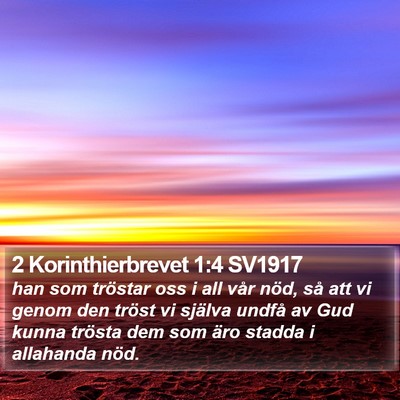 2 Korinthierbrevet 1:4 SV1917 Bible Verse Image