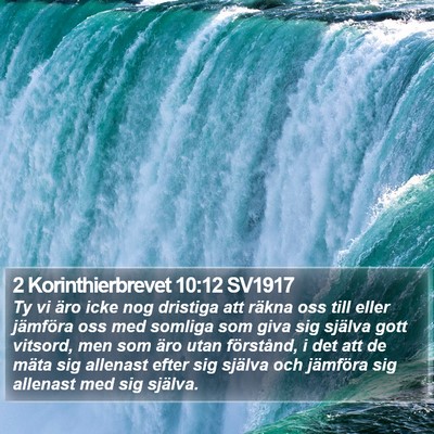 2 Korinthierbrevet 10:12 SV1917 Bible Verse Image