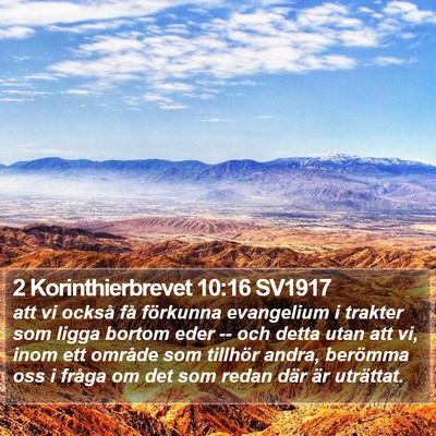 2 Korinthierbrevet 10:16 SV1917 Bible Verse Image