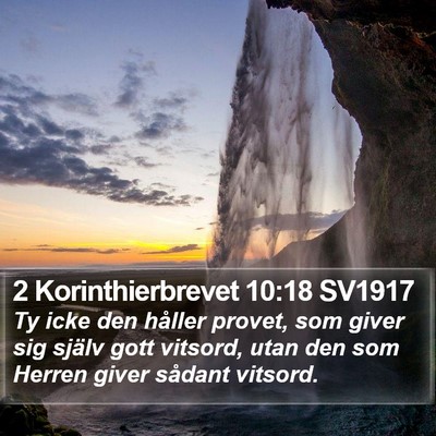 2 Korinthierbrevet 10:18 SV1917 Bible Verse Image