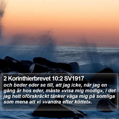 2 Korinthierbrevet 10:2 SV1917 Bible Verse Image
