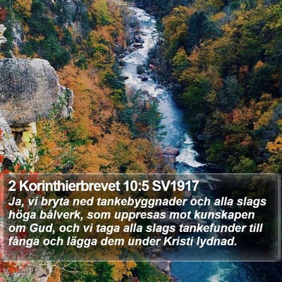 2 Korinthierbrevet 10:5 SV1917 Bible Verse Image