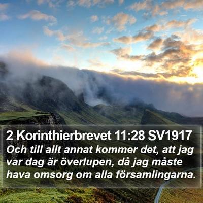 2 Korinthierbrevet 11:28 SV1917 Bible Verse Image