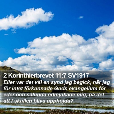 2 Korinthierbrevet 11:7 SV1917 Bible Verse Image