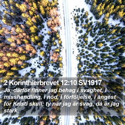 2 Korinthierbrevet 12:10 SV1917 Bible Verse Image