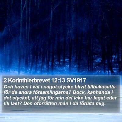 2 Korinthierbrevet 12:13 SV1917 Bible Verse Image