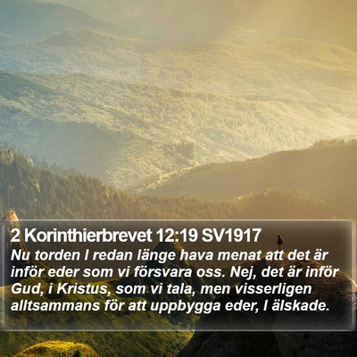 2 Korinthierbrevet 12:19 SV1917 Bible Verse Image