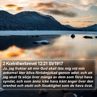 2 Korinthierbrevet 12:21 SV1917 Bible Verse Image