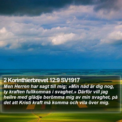 2 Korinthierbrevet 12:9 SV1917 Bible Verse Image