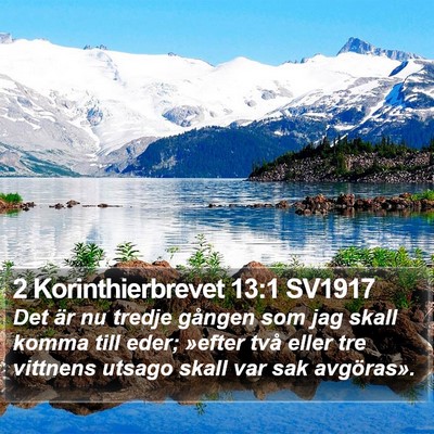 2 Korinthierbrevet 13:1 SV1917 Bible Verse Image