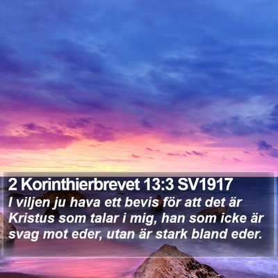 2 Korinthierbrevet 13:3 SV1917 Bible Verse Image