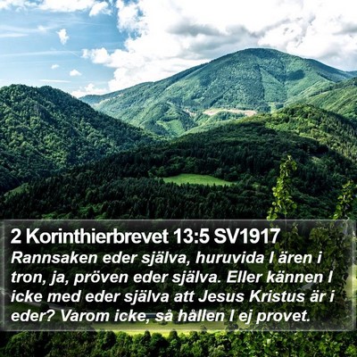 2 Korinthierbrevet 13:5 SV1917 Bible Verse Image