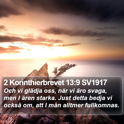 2 Korinthierbrevet 13:9 SV1917 Bible Verse Image