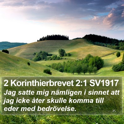 2 Korinthierbrevet 2:1 SV1917 Bible Verse Image