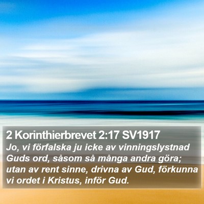 2 Korinthierbrevet 2:17 SV1917 Bible Verse Image