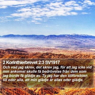 2 Korinthierbrevet 2:3 SV1917 Bible Verse Image