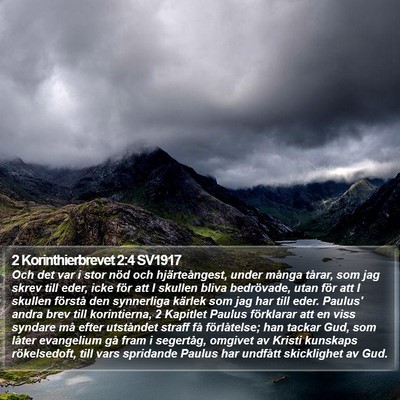 2 Korinthierbrevet 2:4 SV1917 Bible Verse Image