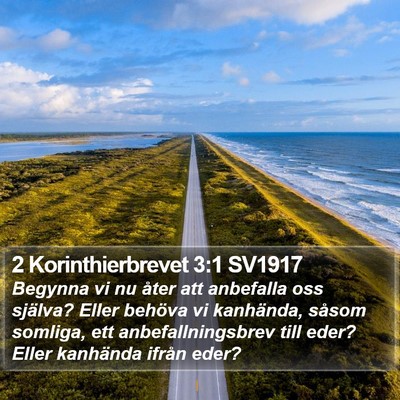 2 Korinthierbrevet 3:1 SV1917 Bible Verse Image