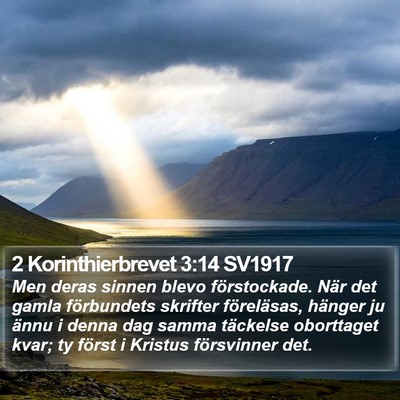 2 Korinthierbrevet 3:14 SV1917 Bible Verse Image