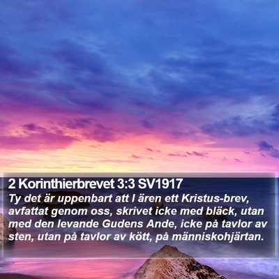 2 Korinthierbrevet 3:3 SV1917 Bible Verse Image