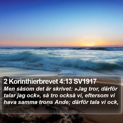 2 Korinthierbrevet 4:13 SV1917 Bible Verse Image