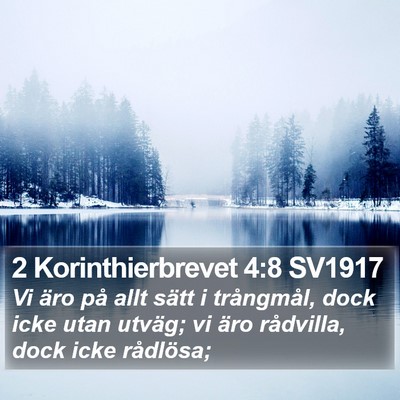 2 Korinthierbrevet 4:8 SV1917 Bible Verse Image