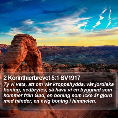 2 Korinthierbrevet 5:1 SV1917 Bible Verse Image