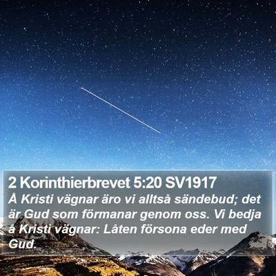 2 Korinthierbrevet 5:20 SV1917 Bible Verse Image