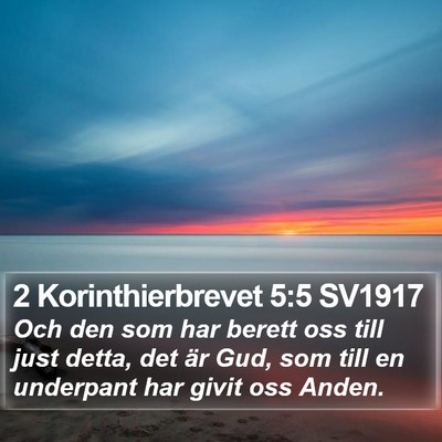 2 Korinthierbrevet 5:5 SV1917 Bible Verse Image