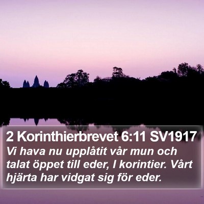2 Korinthierbrevet 6:11 SV1917 Bible Verse Image