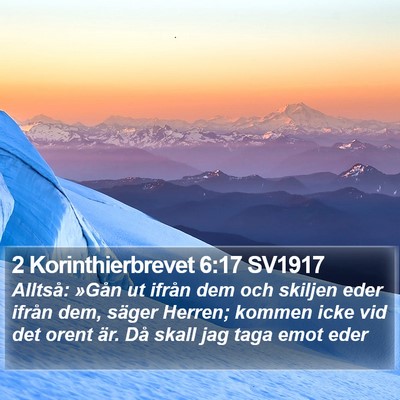 2 Korinthierbrevet 6:17 SV1917 Bible Verse Image