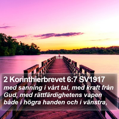 2 Korinthierbrevet 6:7 SV1917 Bible Verse Image