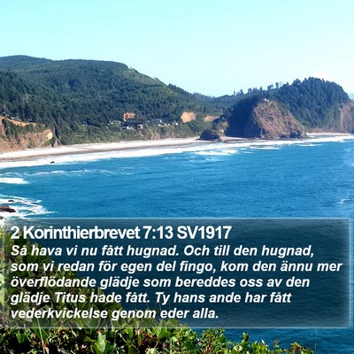 2 Korinthierbrevet 7:13 SV1917 Bible Verse Image