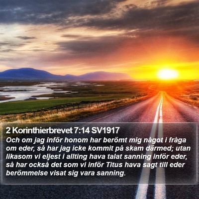 2 Korinthierbrevet 7:14 SV1917 Bible Verse Image